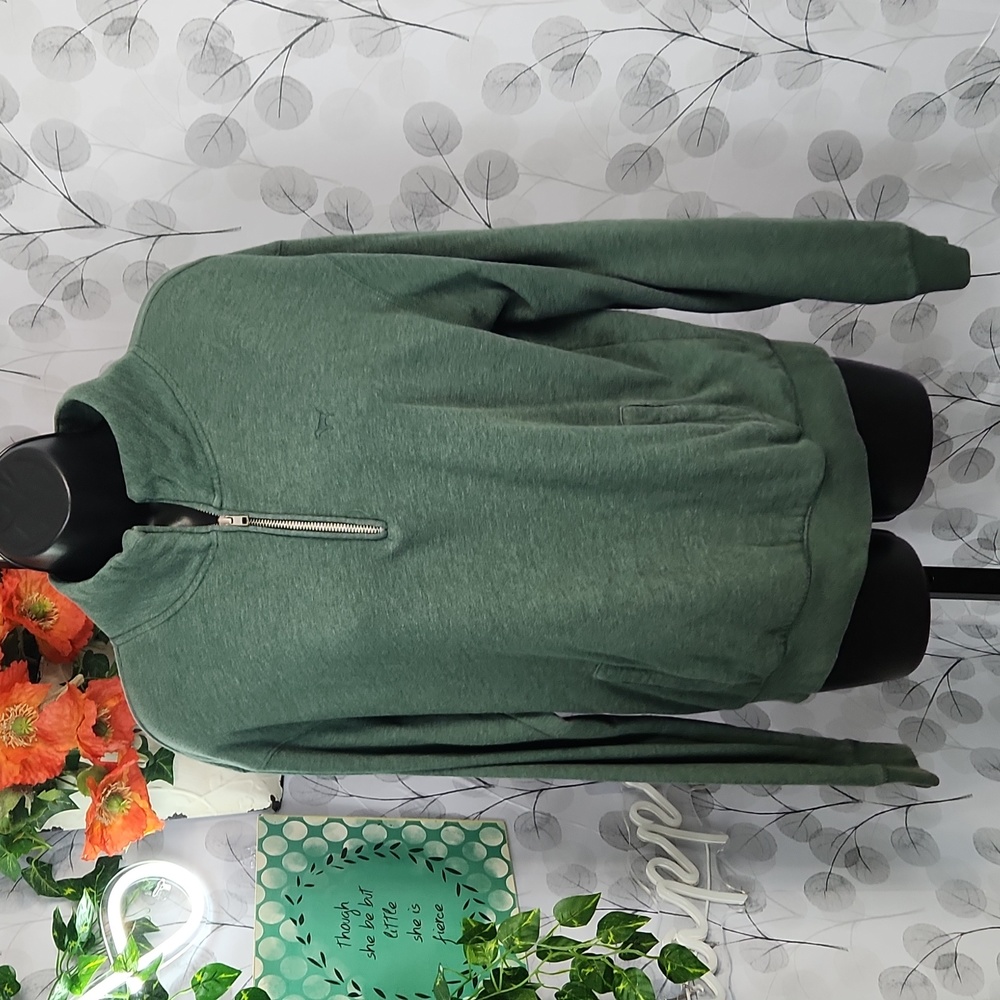PINK Victoria's Secret Forest Green Half-Zip Pullover - Picture 5 of 9